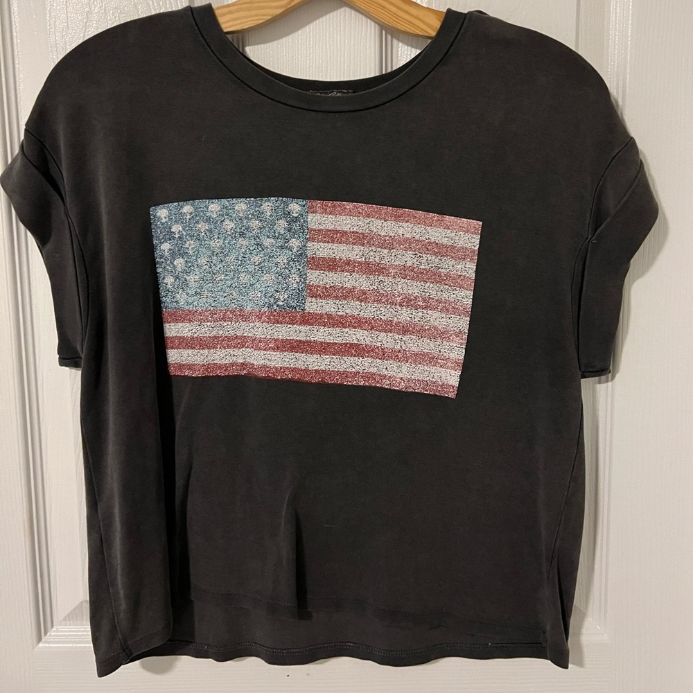 American Flag Crop Tee